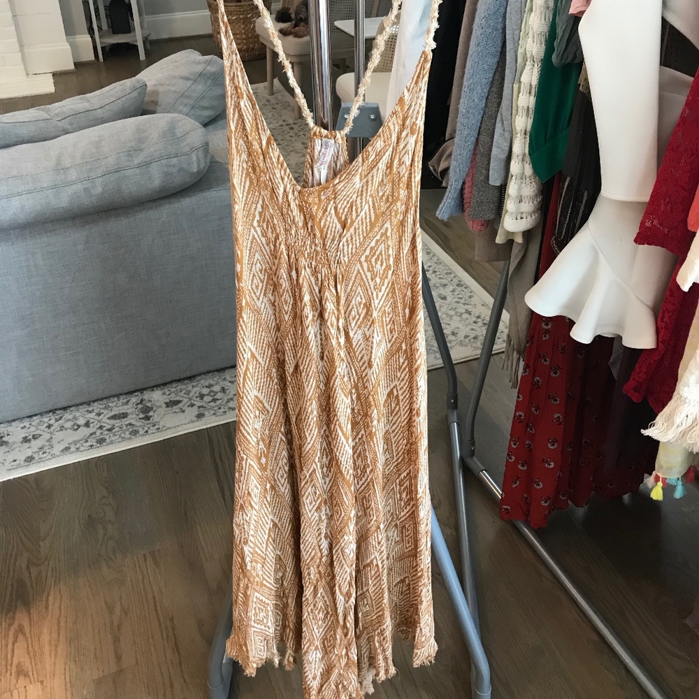Tribal Free People Slip dress with raw edges